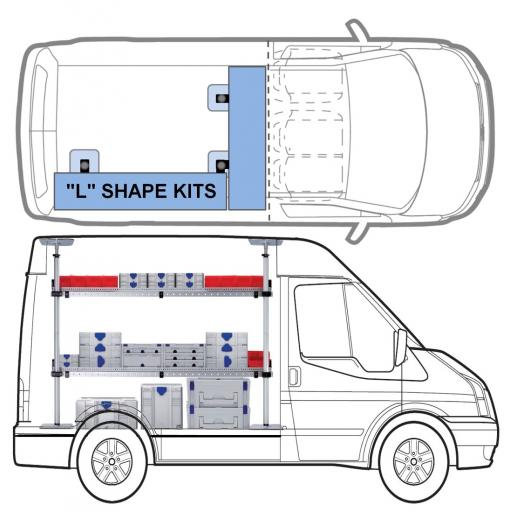 MAXI "L" Kit Two Shelf van racking kit